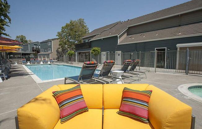 pool with chairs at Waterscape, Fairfield, CA