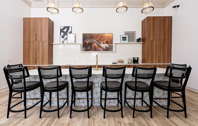 counter with barstools