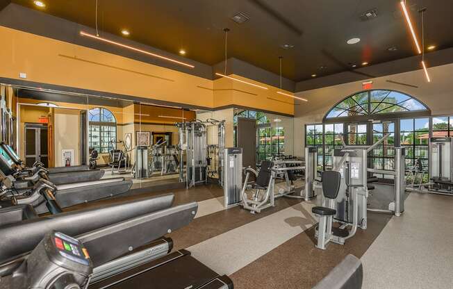 Spacious fitness center at Palm Ranch Apartments in Davie, FL