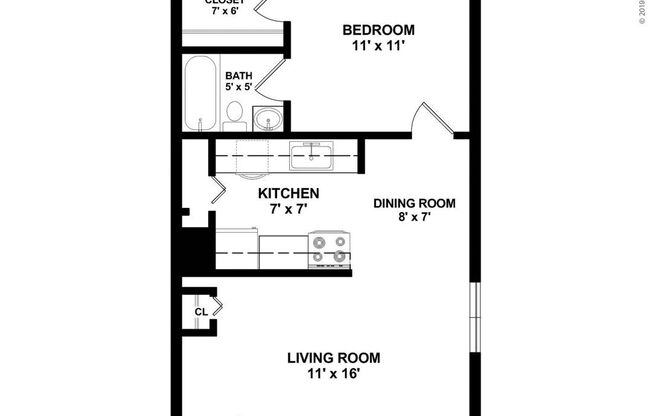 1 bed, 1 bath, 660 sqft, $910