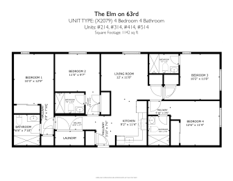 4 beds, 4 baths, 1,142 sqft, $822