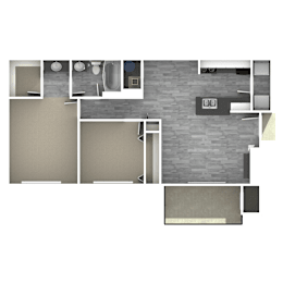 2 beds, 1 bath, 816 sqft, $1,273