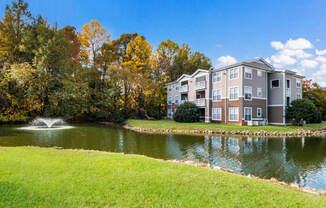 Lake With Lush Natural Surrounding at Cedar Springs Apartments, Raleigh, 27609