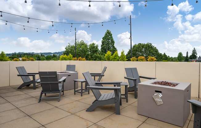 The Morgan| Rooftop Sitting Area with Fire Pit