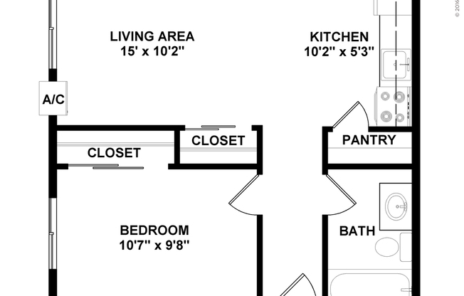 1 bed, 1 bath, 450 sqft, $1,359