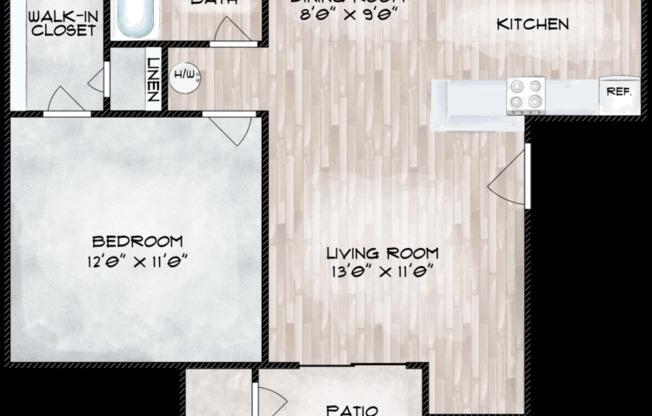 1 bed, 1 bath, 659 sqft, $879