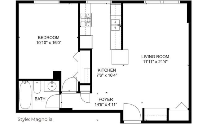 1 bed, 1 bath, 625 sqft, $1,425, Unit 501