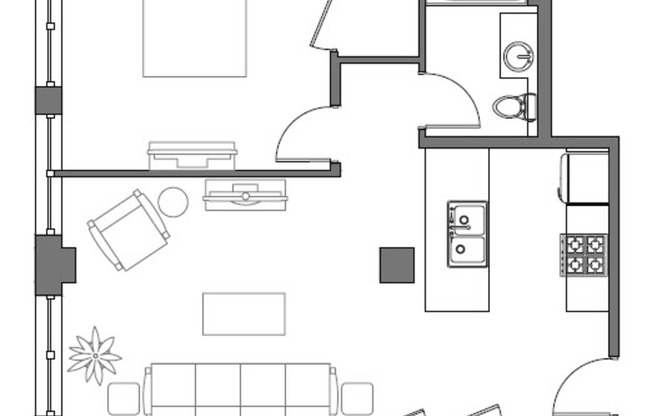 1 bed, 1 bath, 672 sqft, $5,150