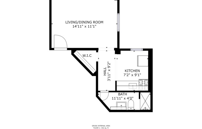 Studio, 1 bath, 400 sqft, $1,395, Unit #201