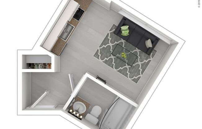 Studio, 1 bath, 238 sqft, $1,095, Unit 307