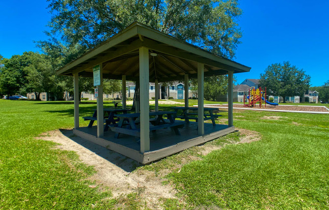 Outdoor covered picnic area