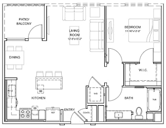 1 bed, 1 bath, 837 sqft, $2,666