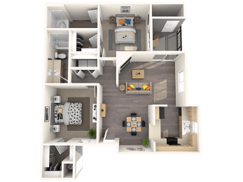 2 beds, 2 baths, 947 sqft, $1,654