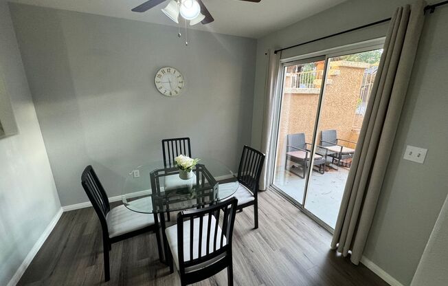 Furnished townhome situated in gated community right next to pool.