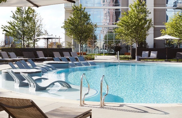 Lounge pool side or grab some shaded seating
