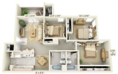 3 beds, 2 baths, 1,022 sqft, $2,250