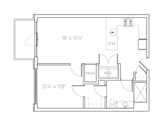 1 bed, 1 bath, 755 sqft, $2,532