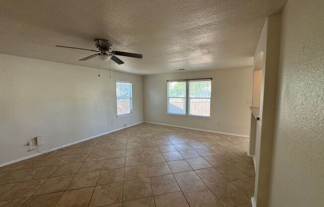 CUTE 2-STORY NESTLED ON A CUL-DE-SAC FEATURING AN ISLAND KITCHEN WITH STOVE/RANGE, DISHWASHER, MICROWAVE & REFRIGERATOR*2 LIVING AREAS W/ TILED FLOORING DOWN & LAMINATE UP*CEILING FANS*MASTER BATH HAS SEPARATE SHOWER & GARDEN TUB*WALK-IN CLOSET*COVERED PA