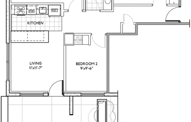 3 beds, 1 bath, 790 sqft, $3,099, Unit 1216-404