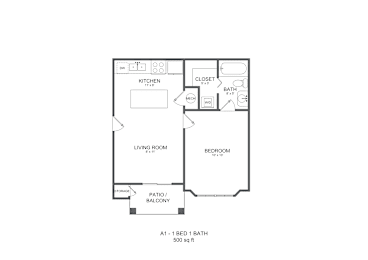 1 bed, 1 bath, 500 sqft, $1,078