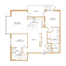 2 beds, 2 baths, 1,362 sqft, $2,574