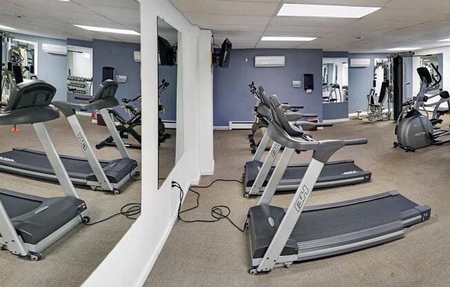 Our fully-equipped fitness center is one of several amentities in the community.