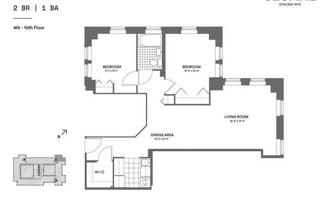 2 beds, 1 bath, 862 sqft, $5,800, Unit 9C