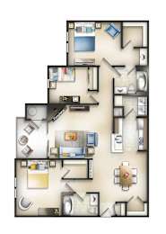 3 beds, 2 baths, 1,280 sqft, $2,408