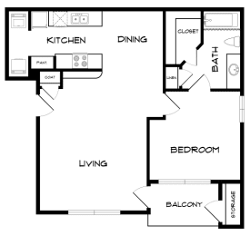 1 bed, 1 bath, 724 sqft, $1,020