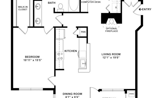 1 bed, 1 bath, 893 sqft, $2,109