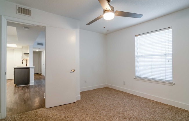 Bedroom with carpet