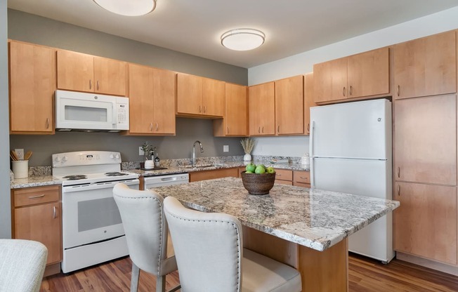 Kitchen at Oaks Landing 55+ Apartments, New Brighton, MN 55112