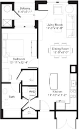 1 bed, 1 bath, 704 sqft, $2,499