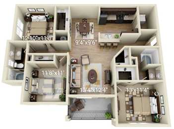 3 beds, 2 baths, 1,351 sqft, $1,795