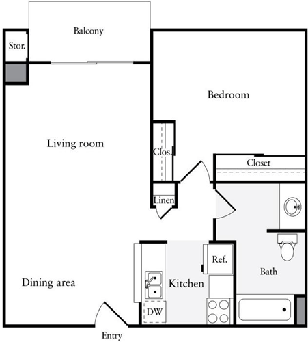 1 bed, 1 bath, 695 sqft, $2,200