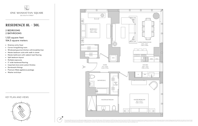 2 beds, 2 baths, 1,123 sqft, $8,750, Unit 15L