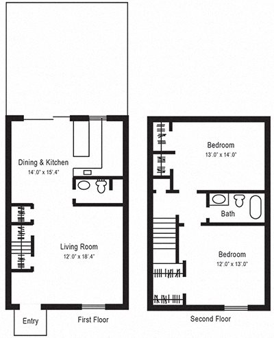2 beds, 1,350 sqft, $1,745