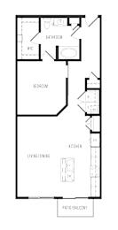 1 bed, 1 bath, 857 sqft, $1,611