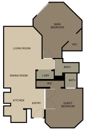 2 beds, 1 bath, 811 sqft, $1,444