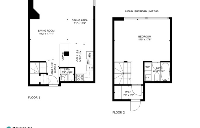 1 bed, 1.5 baths, 667 sqft, $2,400, Unit 24B