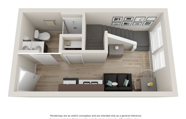 1 bed, 1 bath, 424 sqft, $1,275, Unit 115