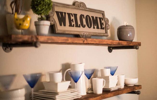 A feature wall in the dining room allows space for decor and self-expression.