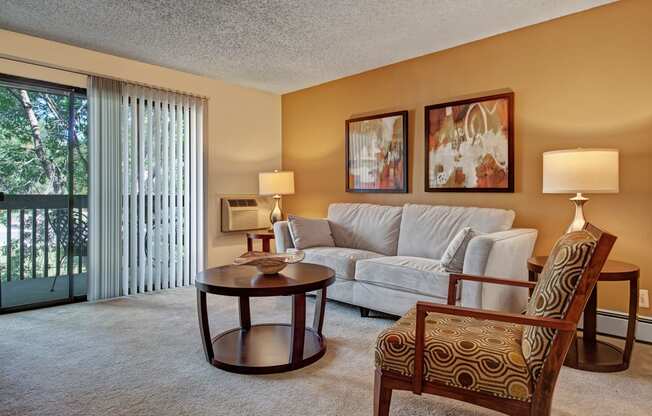 Eagle Ridge Living Room Balcony Apartments in Colorado Springs, CO