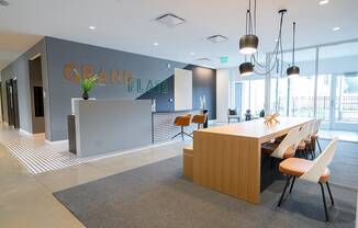 View of main lobby at Grand Flats, St. Louis, 63104