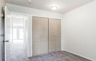 apartment bedroom with big closet