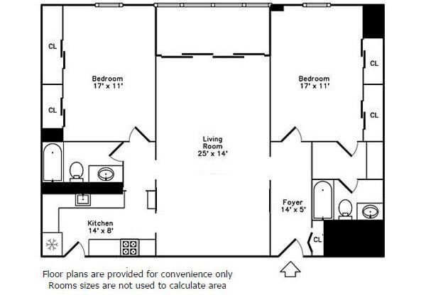 2 beds, 2 baths, 1,265 sqft, $3,650, Unit 605