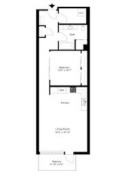 1 bed, 1 bath, 907 sqft, $2,222