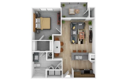 1 bed, 1 bath, 621 sqft, $1,030