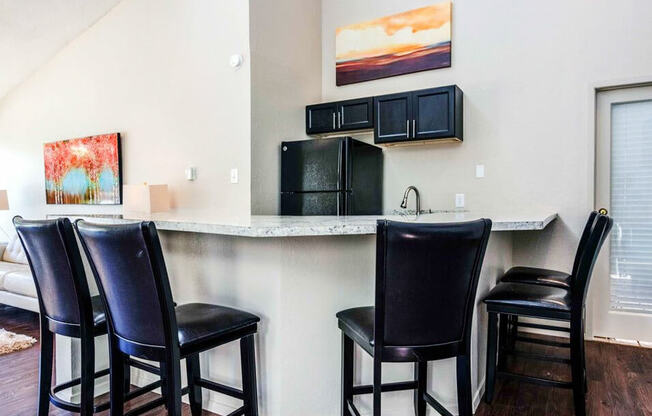 clubhouse kitchen at Summer Green apartments