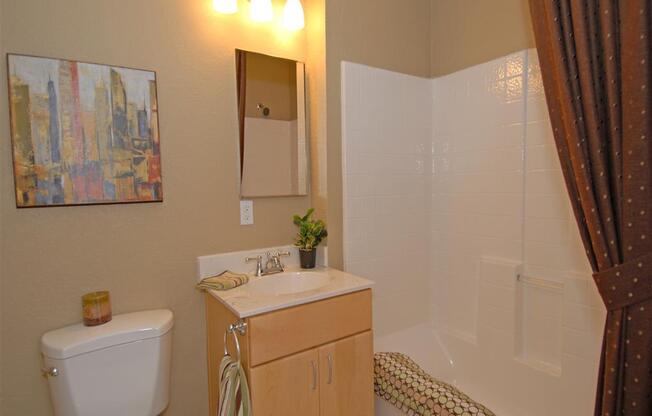 Bathroom with sink and bath tub